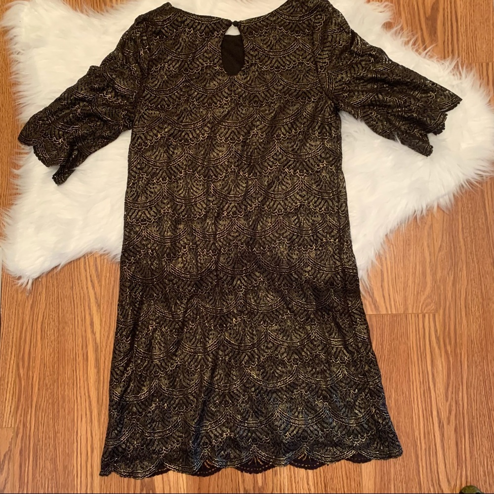 Miami Lace Overlay Metallic Dress - Picture 12 of 13